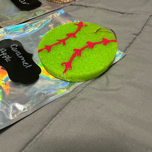 Neon Green Baseball Car Freshener - Picture 1 of 4